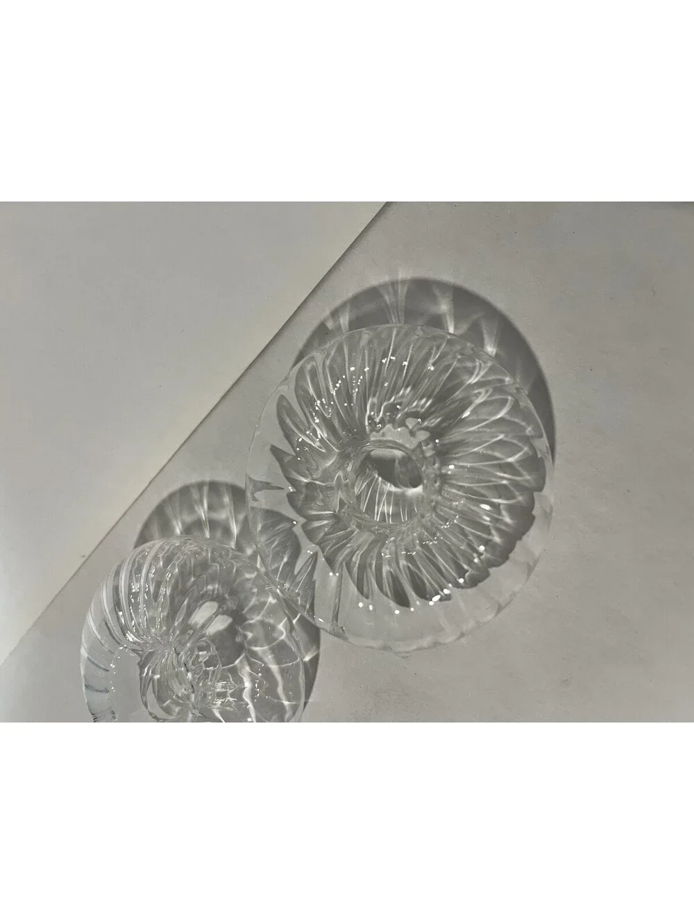 Vintage Crystal Chandelier Candle Holders Drip Cups Set of (2) Round